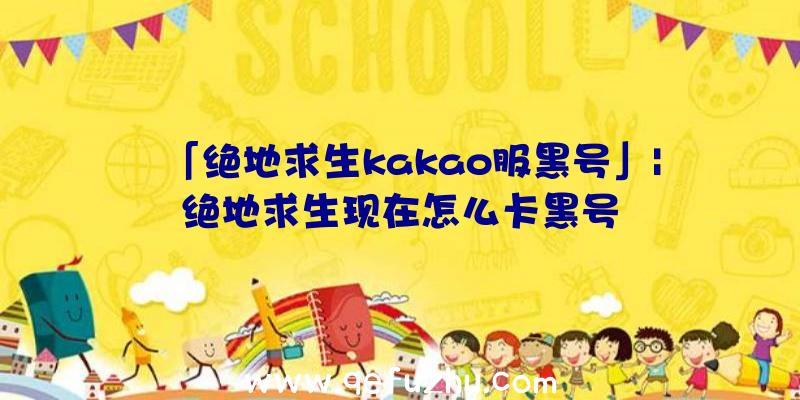 「绝地求生kakao服黑号」|绝地求生现在怎么卡黑号